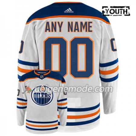 Kinder Eishockey Edmonton Oilers Trikot Custom Adidas Weiß Authentic